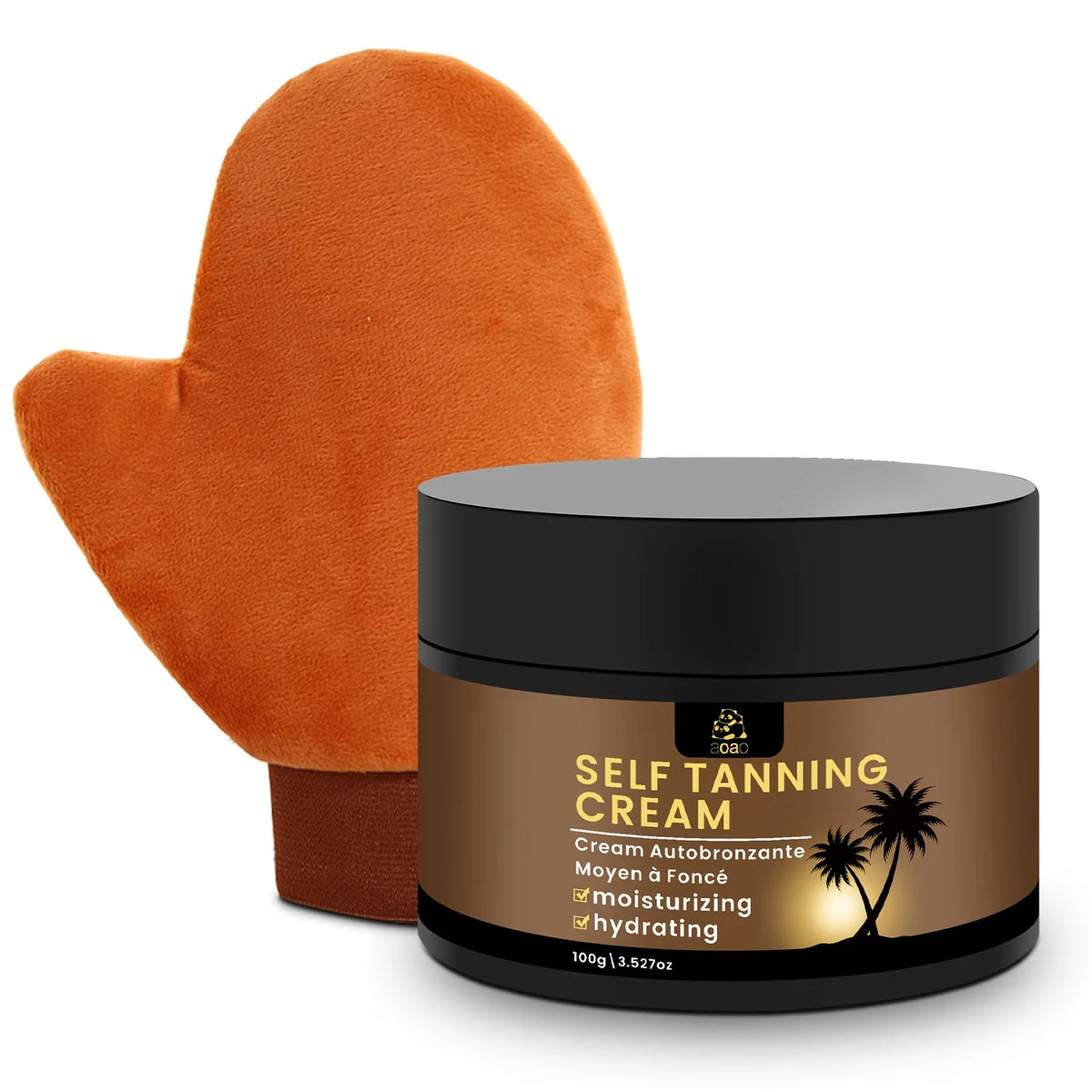 2pcs Self-Tanning Firm Cream With Aloe & Coconut Medium-Dark Tone Hydrating Moisturizer For A Glowing Bronze 100g