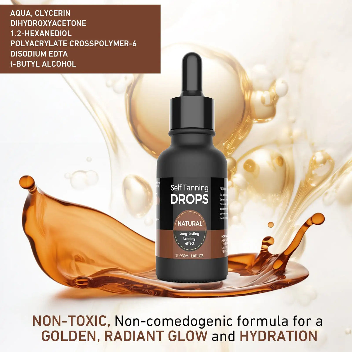 Body Tanning Oil Bronzer Instant Tan Darker Sun Tan From Packed with Ultra Moisturizing Oils Skin Hydrated Skin Care Tool