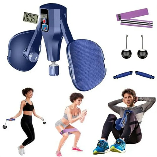Kegel Trainer, Multi-Function 132 lbs Resistance Pelvic Floor Exercise Devices with Thigh Straps, Handles, Resistance Bands and