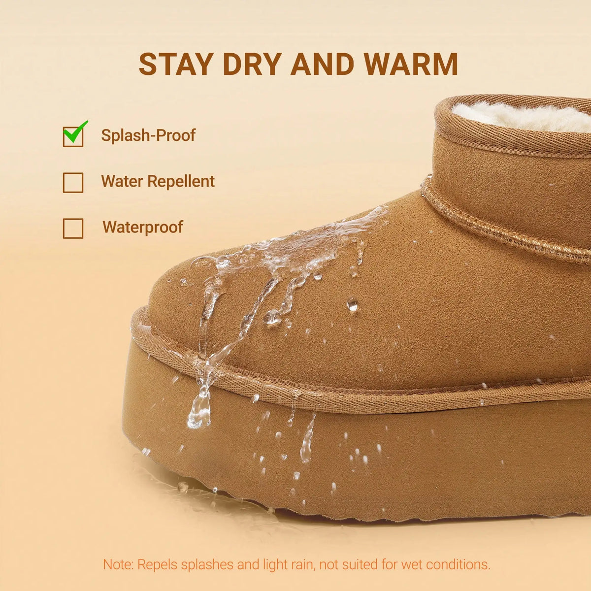 Women Furry Ankle Boots Genuine Leather 1.96-Inch Platform Winter Snow Boots Soft Suede Outdoor Street Commute Cozy Warm Fashion Boots Shoes