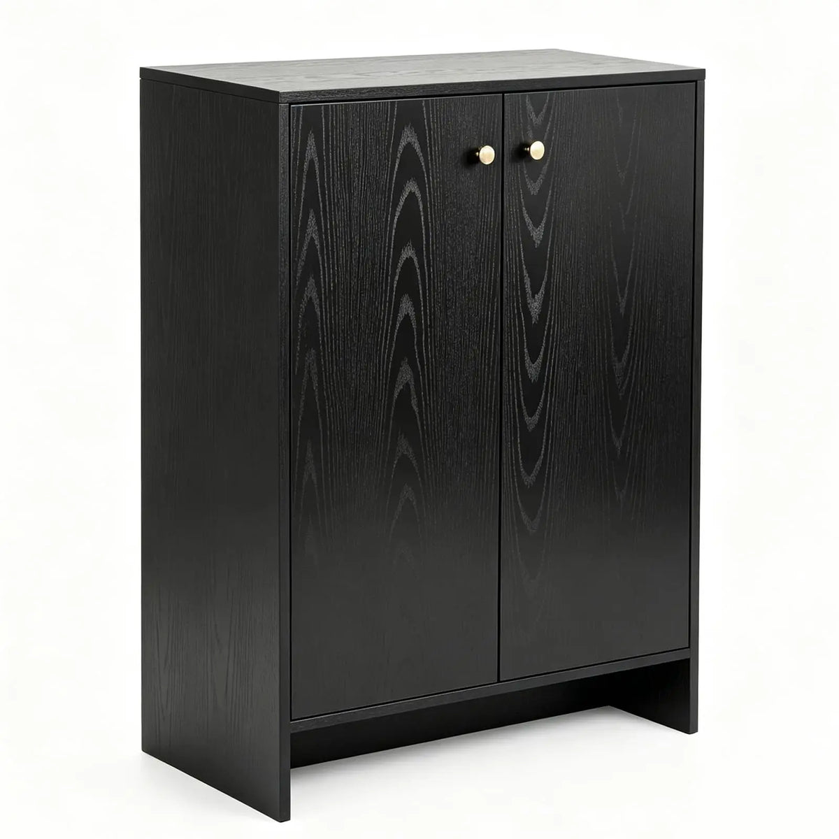 White Shoe Cabinet With Double Doors, Slim 5 Tier Freestanding Shoe Storage Organizer With Waterproof Surface For Entryway Hallway