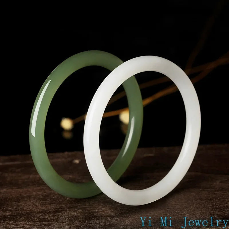 Natural Jade White Jade Fine Round Bracelet Seiko Fine Hand Ring Jade Bracelet Bangles with Designer Charms Bracelets for Women