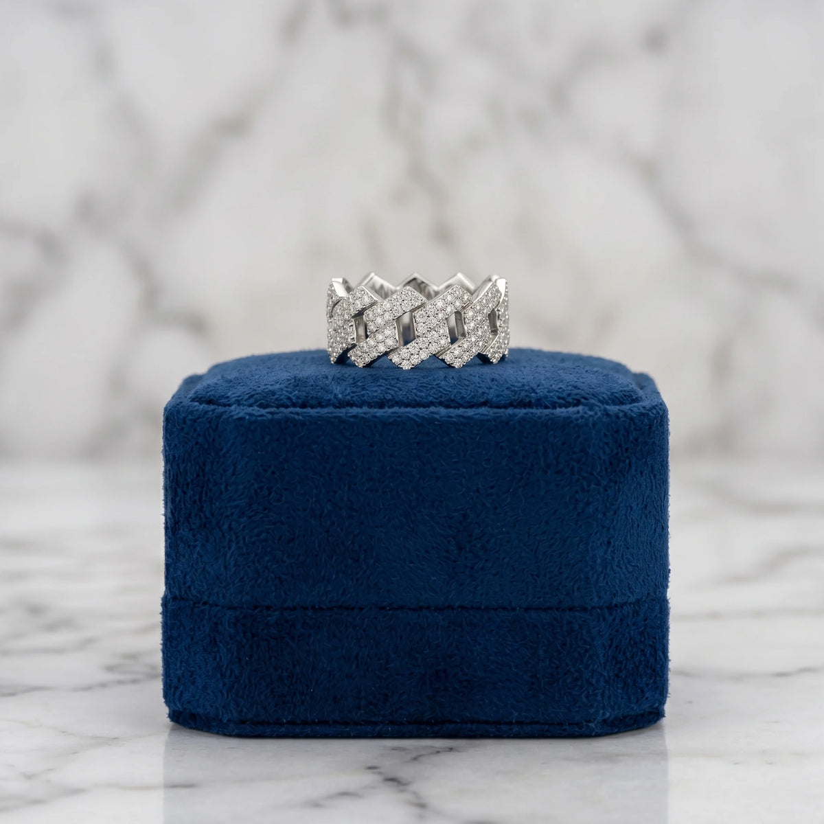 Zircon Ring, Cuban Link Style Full Pave, Men's Fashion Street Hip Hop, Iced Out Pave Band, Party Jewelry,Luxury Sparkling Anniversary Fine Jewelry Gifts for Wife Women Girls Friends
