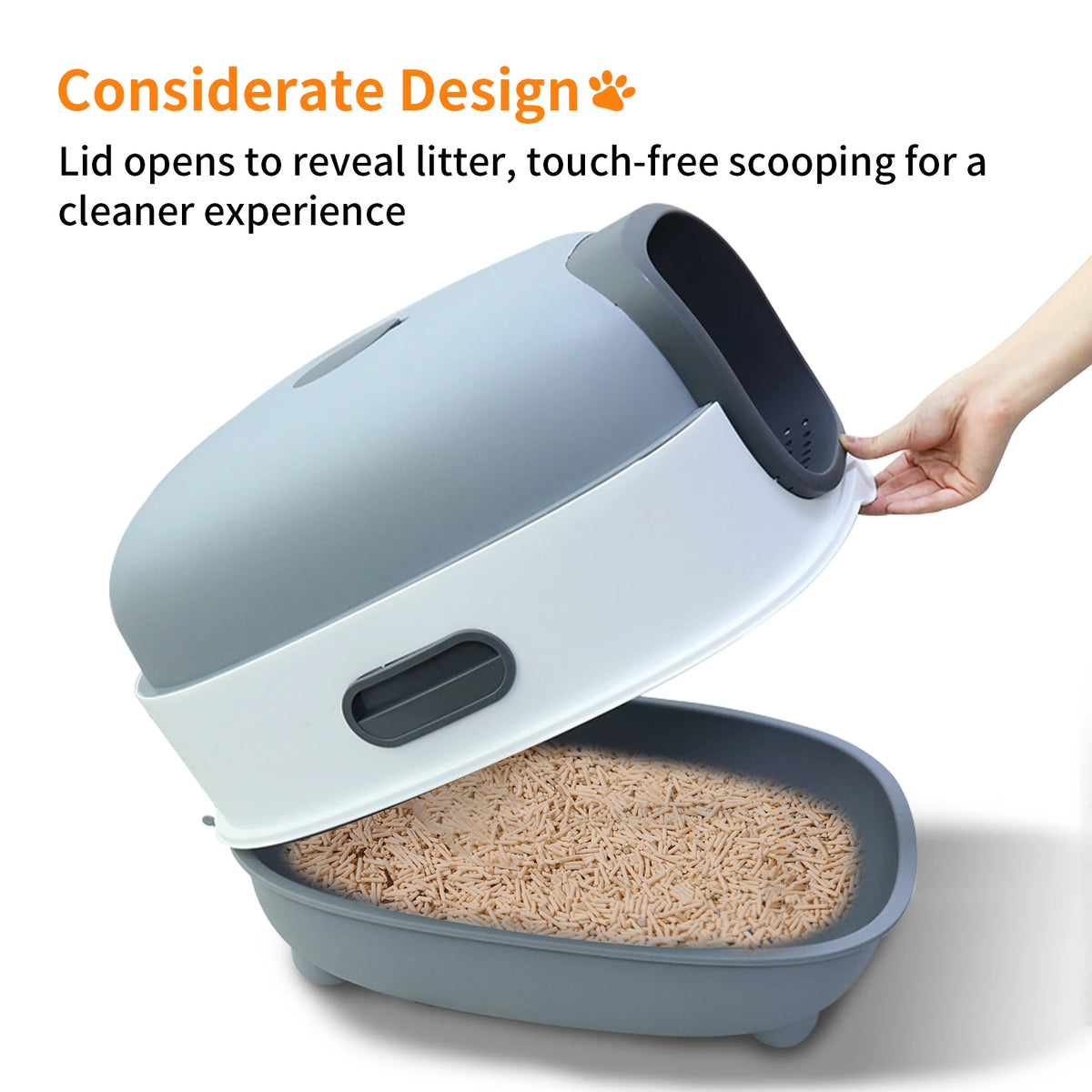 Large Enclosed Cat Litter Box Hooded Kitty Pan Box Front Entry Toilet Tray with Litter Scoop Anti-Splashing
love. Wendy~