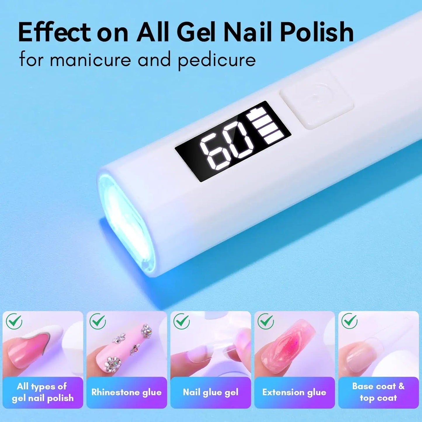 Makartt UV Light for Gel Nails: Handheld Mini UV LED Nail Lamp Portable Lumière Nail Dryer for Curing Gel Polish Nail Glue
wendy~