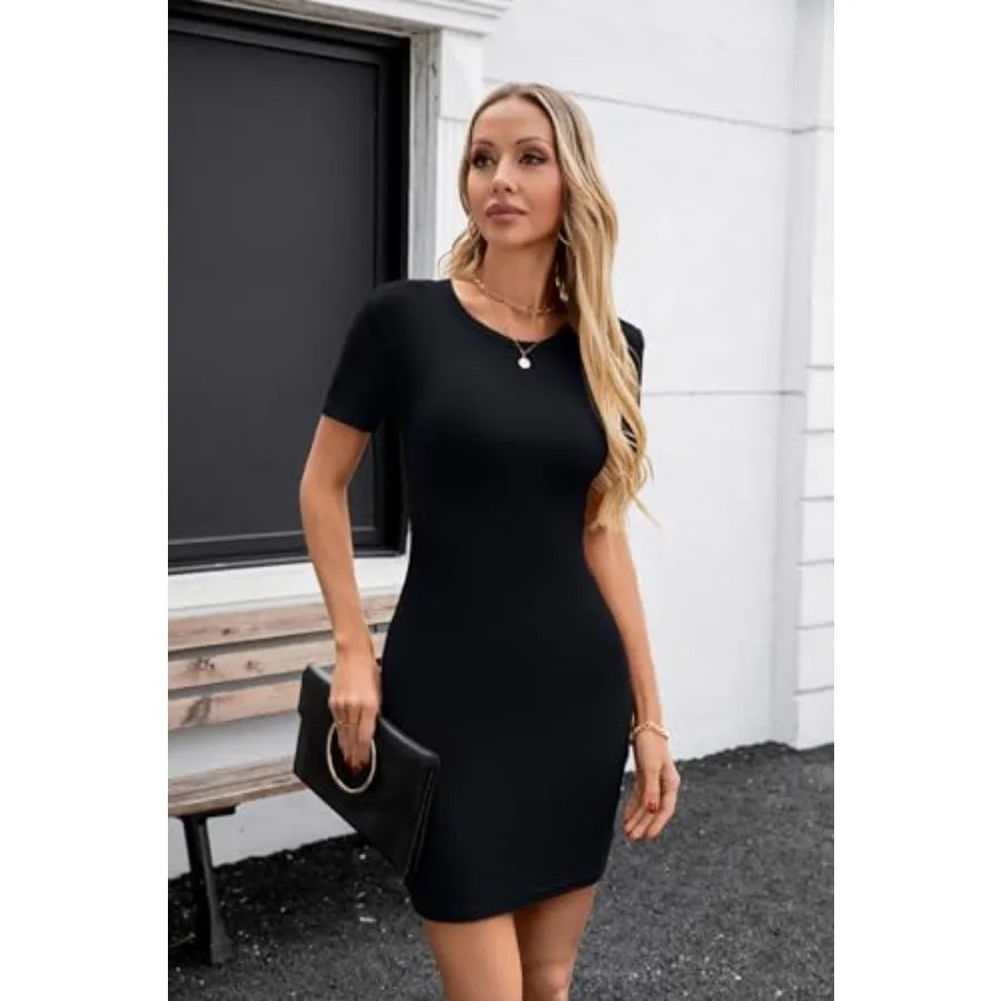 I love how this summer tank dress is the perfect mix of simple, comfortable, and flattering. The ribbed knit texture gives it a stylish look while the sleeveless crewneck design keeps it lightweight and easy to wear on warm