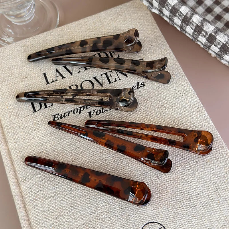 New Autumn/Winter Leopard Print Duckbill Hair Clips Fashion Makeup Bangs Clips, Side Clips, and Loose Hair Accessories