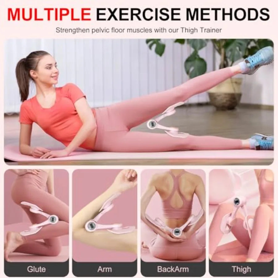 Thigh Trainer, 360°Adjustable Pelvic Floor Exercise Device with Auto-Counter Display, Inner Thigh Exerciser with 25-35 LB Resis