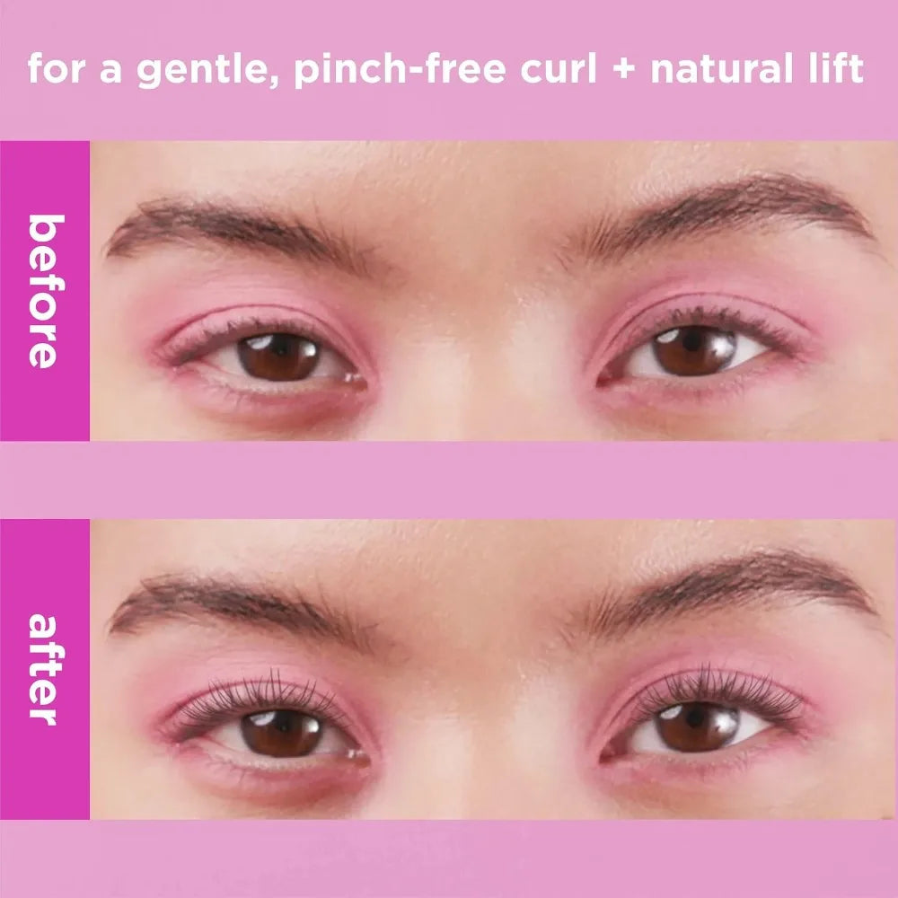 Gentle Lash Curler for Lifted Lashes Extra Volume Mascara Travel Size Comfort Grip Pinch Free Design Pink Cruelty Free Eyelash Curler
