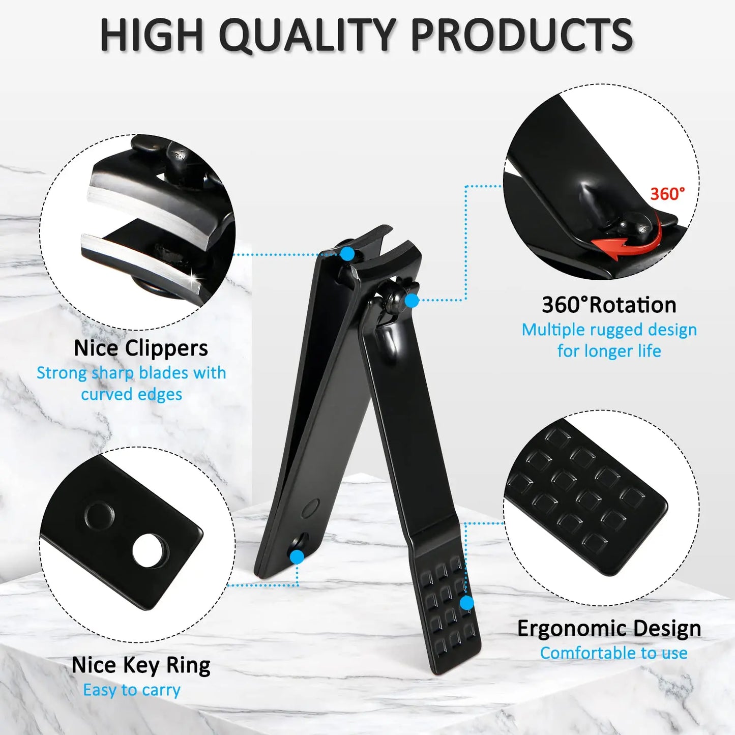 Nail Clipper Kit 26 Pieces Stainless Steel Manicure Kit Manicure Set Professional Nail Care Tools with Luxurious Travel Case