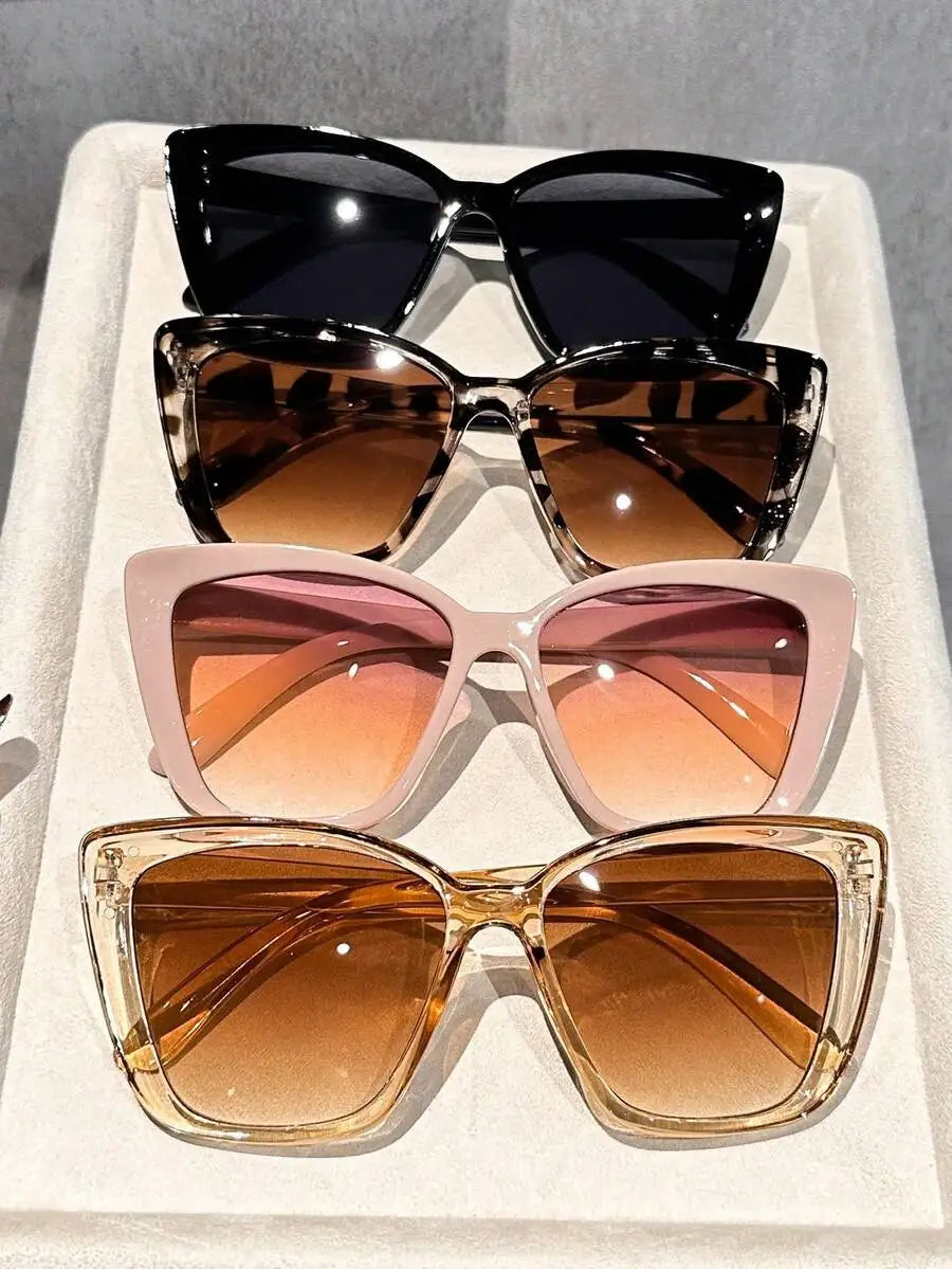3/4pcs Women Cat Eye Frame Delicate Personalized Multicolor Never Outdated Fashion Glasses Combination For Driving Outdoor