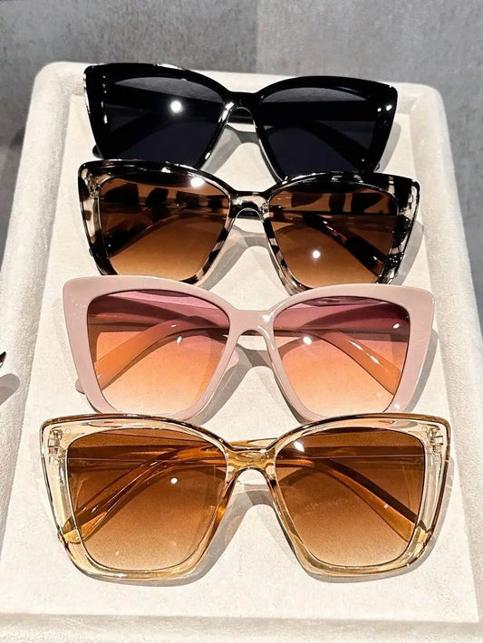 3/4pcs Women Cat Eye Frame Delicate Personalized Multicolor Never Outdated Fashion Glasses Combination For Driving Outdoor