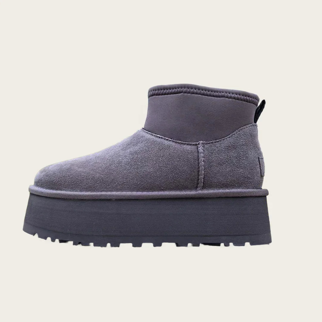 HOE NEW Women's Boots casual shoes low-top leather comfortable warm fashionable height increase wear-resistant soft Size 36-41