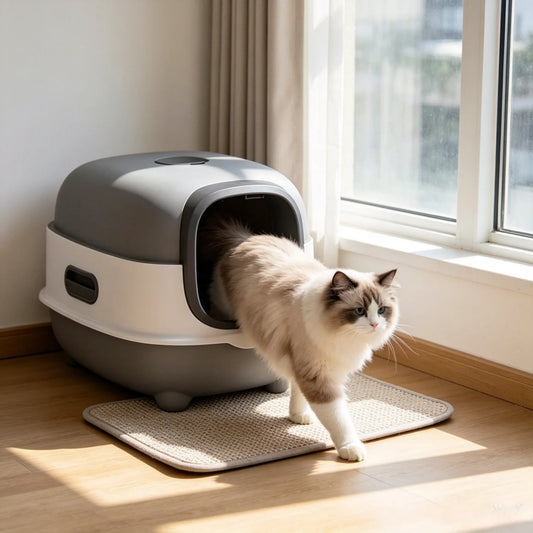 Large Enclosed Cat Litter Box Hooded Kitty Pan Box Front Entry Toilet Tray with Litter Scoop Anti-Splashing
love. Wendy~