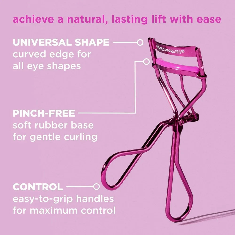 Gentle Lash Curler for Lifted Lashes Extra Volume Mascara Travel Size Comfort Grip Pinch Free Design Pink Cruelty Free Eyelash Curler