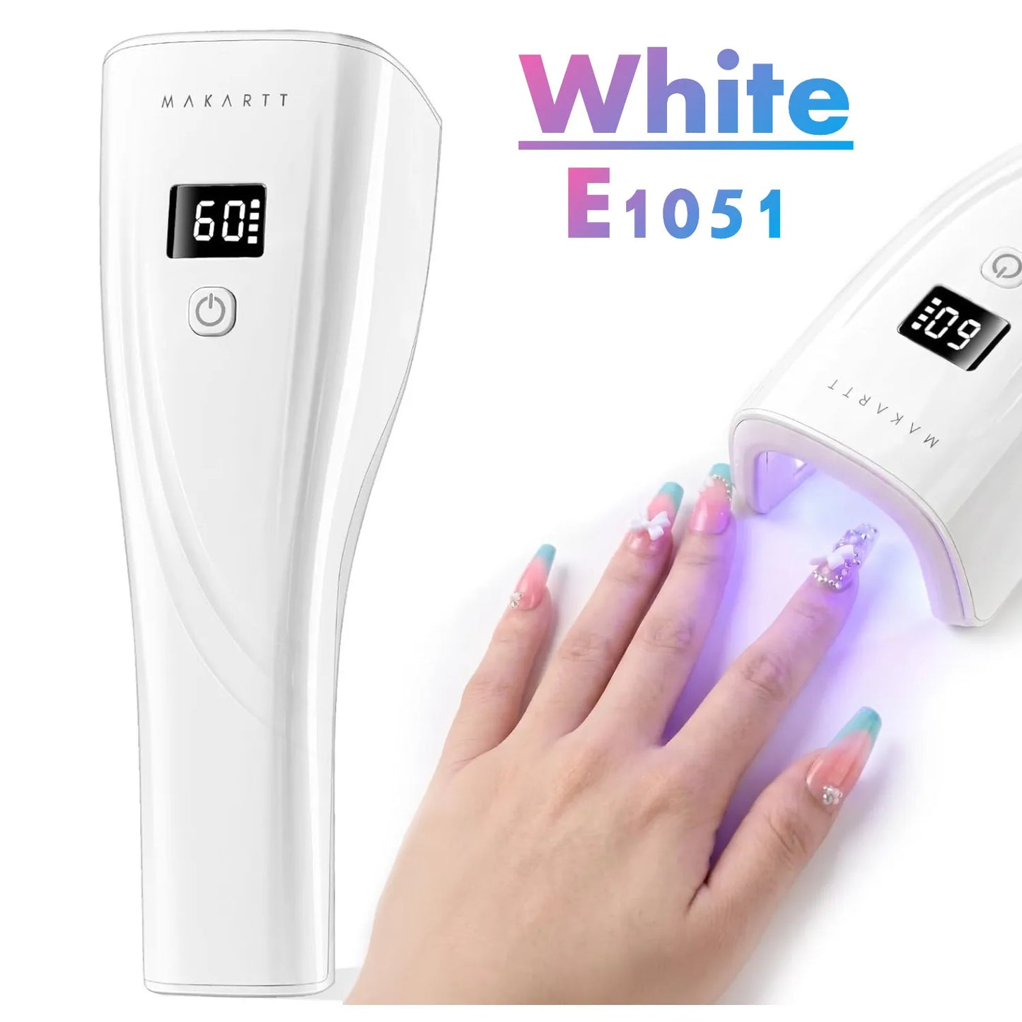 Makartt Flash Cure UV Nail Lamp 3S Pre-Curing Portable Cordless UV LED Nail Light 222mW/cm² Rhinestone Glue Poly Gel Rechargeabl