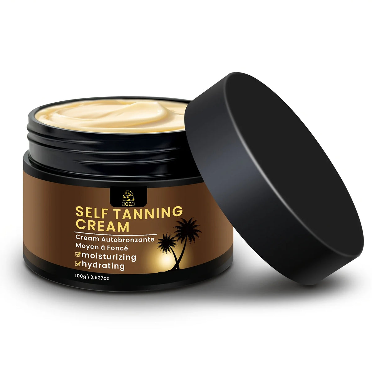 2pcs Self-Tanning Firm Cream With Aloe & Coconut Medium-Dark Tone Hydrating Moisturizer For A Glowing Bronze 100g