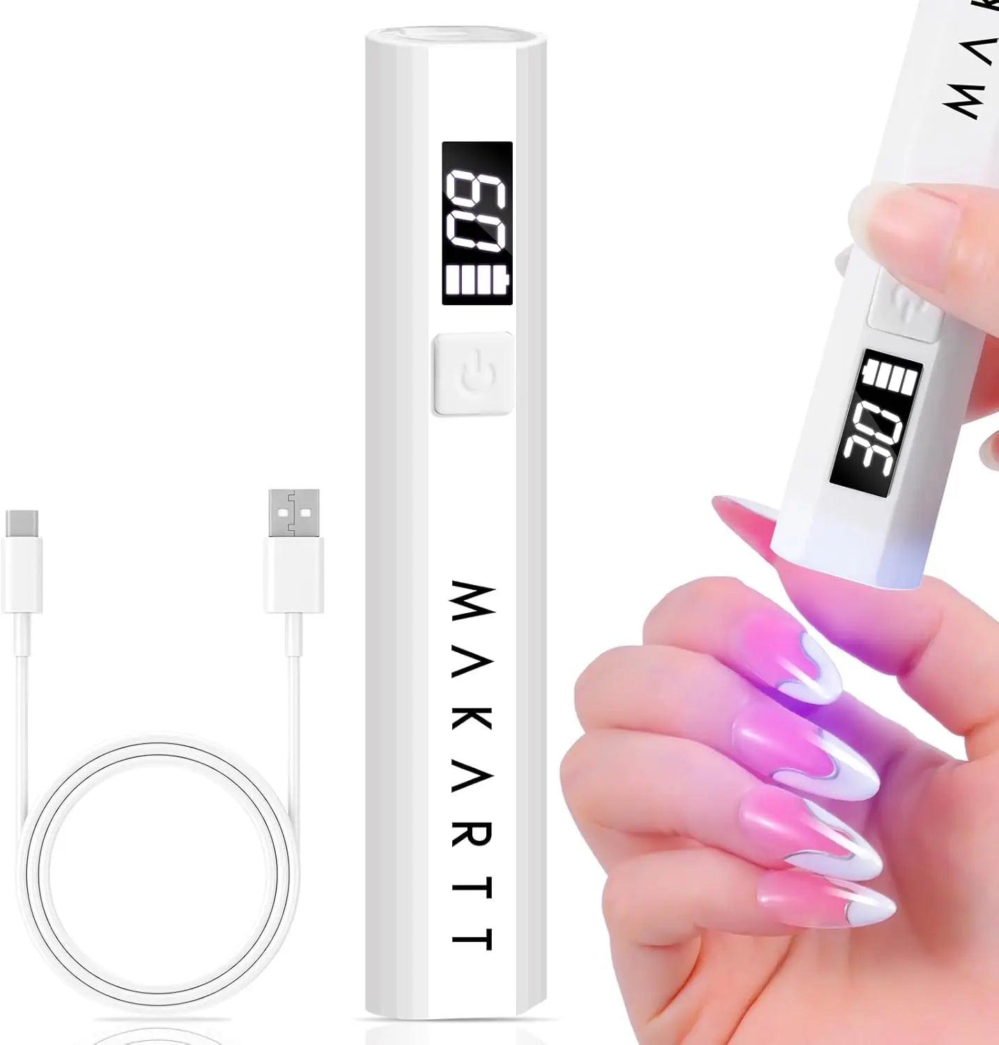 Makartt UV Light for Gel Nails: Handheld Mini UV LED Nail Lamp Portable Lumière Nail Dryer for Curing Gel Polish Nail Glue
wendy~
