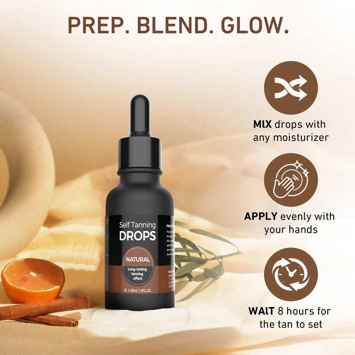 Body Tanning Oil Bronzer Instant Tan Darker Sun Tan From Packed with Ultra Moisturizing Oils Skin Hydrated Skin Care Tool