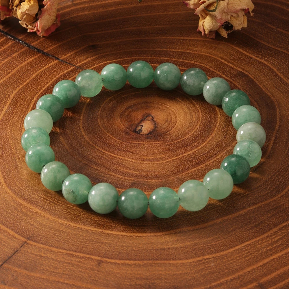 Genuine Jade Bracelet for Women Mens Green Crystal Beaded Bangle Fortune Braclet Natural Stone Clearance Jewelry