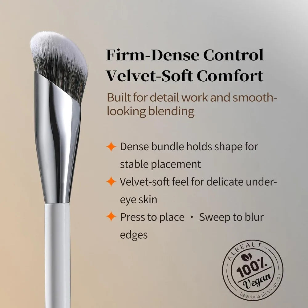 Angled Concealer Brush for Under Eye Small Foundation Precision Face Makeup Blending Professional Cosmetic Tool