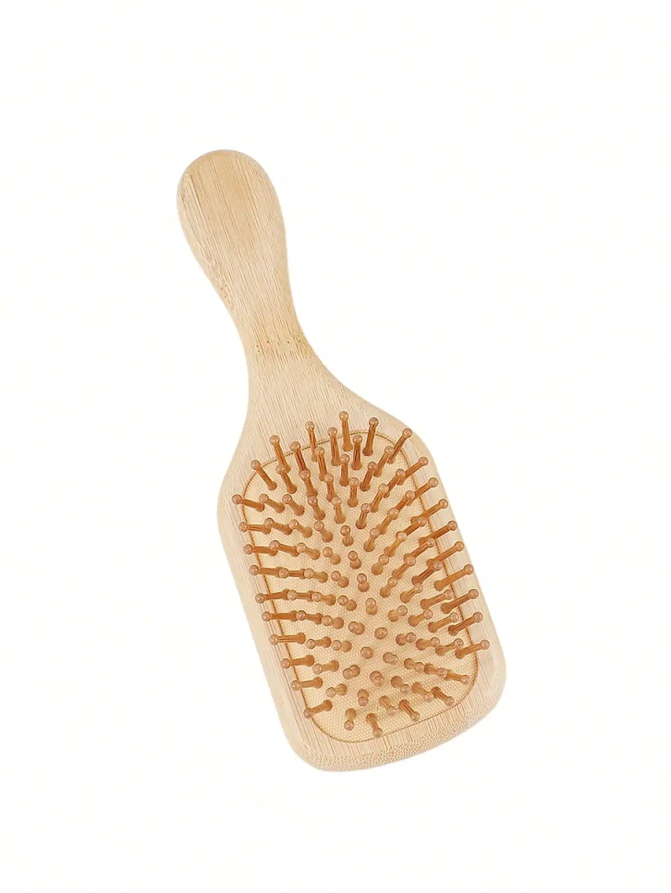4-Piece Bamboo Hairbrush and Comb Set—Natural Wood & Bamboo Hairbrushes, Promotes Hair Growth, Suitable for All Hair Types
