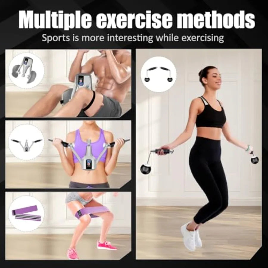 Kegel Trainer, Multi-Function 132 lbs Resistance Pelvic Floor Exercise Devices with Thigh Straps, Handles, Resistance Bands and