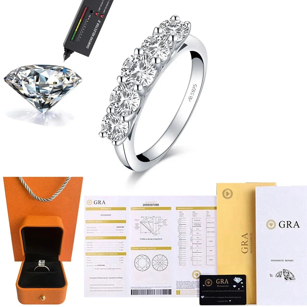 Cbtb Fashion Design Round D Color Pass Test Really Moissanite Luxury Wedding 925 Sterling Silver Jewelry Wholesale