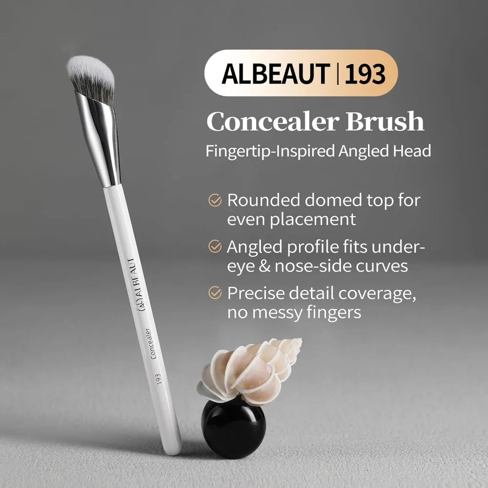 Angled Concealer Brush for Under Eye Small Foundation Precision Face Makeup Blending Professional Cosmetic Tool