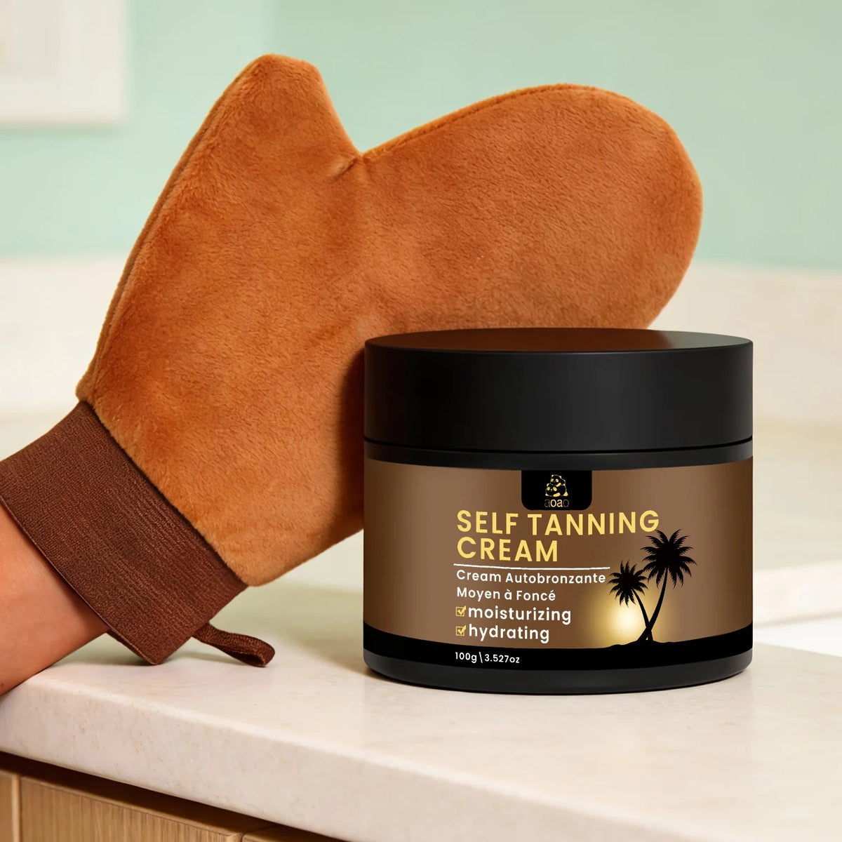 2pcs Self-Tanning Firm Cream With Aloe & Coconut Medium-Dark Tone Hydrating Moisturizer For A Glowing Bronze 100g