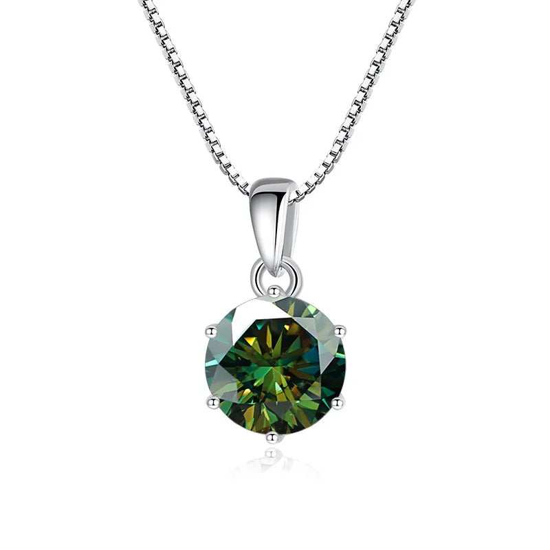1Carat Genuine Moissanite Pendant Necklace for Women Top-Quality 925 Sterling Silver High End Jewelry Ideal for Weddings Parties
