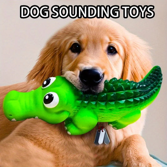 Squeaky Rubber Crocodile Dog Toy – Durable Play Pet Toy for Dogs,Fun Animal Design for Interactive Games(Assorted Colors)