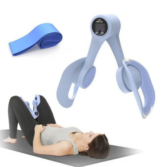Thigh Trainer, 360°Adjustable Pelvic Floor Muscle Trainer with LED Display, Inner Thigh Exerciser with 20LB Resistance Band for