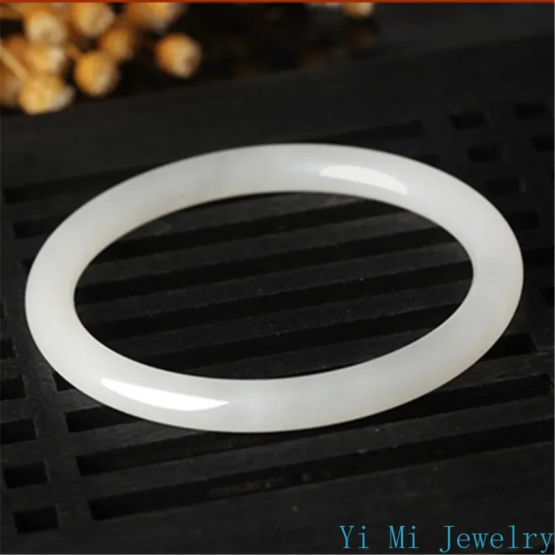 Natural Jade White Jade Fine Round Bracelet Seiko Fine Hand Ring Jade Bracelet Bangles with Designer Charms Bracelets for Women