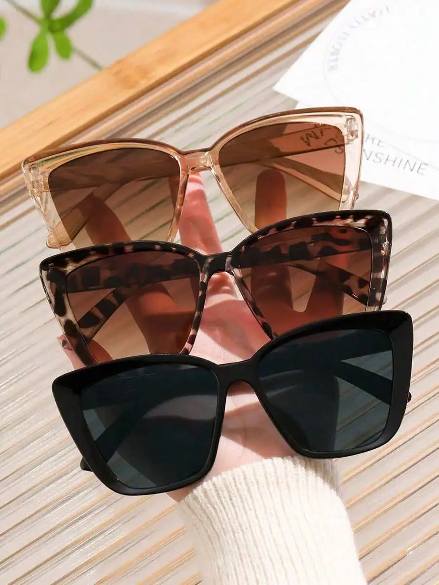 3/4pcs Women Cat Eye Frame Delicate Personalized Multicolor Never Outdated Fashion Glasses Combination For Driving Outdoor