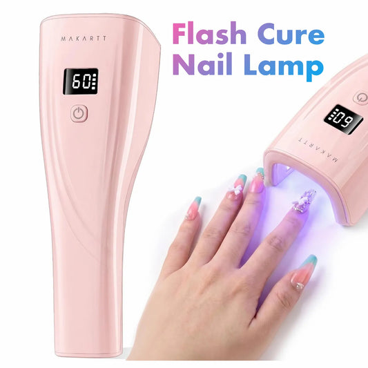 Makartt Flash Cure UV Nail Lamp 3S Pre-Curing Portable Cordless UV LED Nail Light 222mW/cm² Rhinestone Glue Poly Gel Rechargeabl