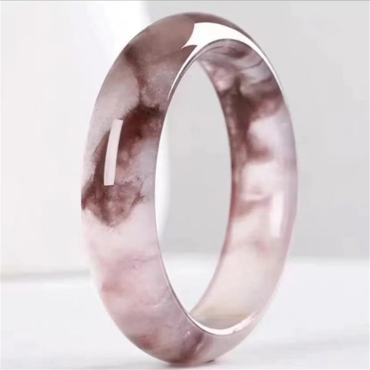 Light Green Jade Bracelet Fashion Accessories Jadeite Natural Charm Jewelry Women Men Handcarved Round Bangle Hand Ring