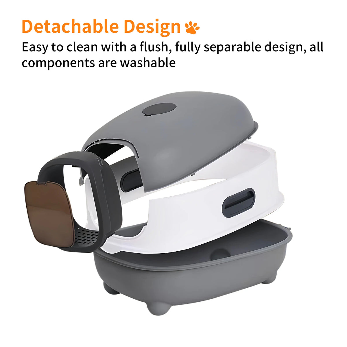 Large Enclosed Cat Litter Box Hooded Kitty Pan Box Front Entry Toilet Tray with Litter Scoop Anti-Splashing
love. Wendy~