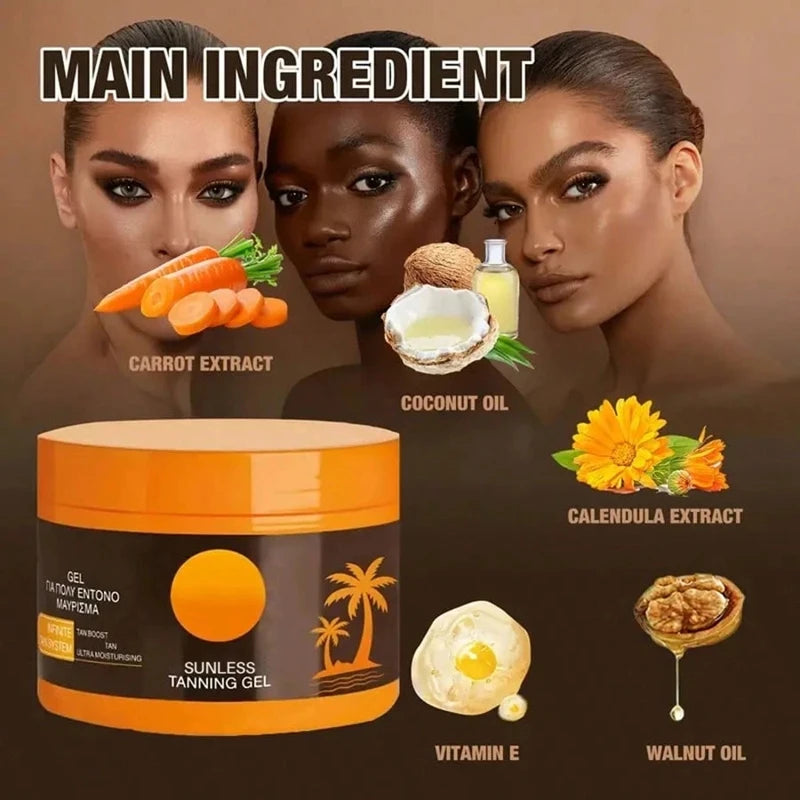 Intensive Tanning Gel Accelerator Bronzing Solarium Sunbeds Summer Long Lasting Repair Moisturizing Face Body Self Tanner Cream