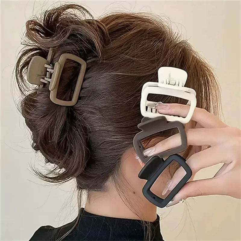 5pcs Women's Square Lightweight Hair Claw Clip Fashionable Elegant Hair Accessory Clip Suitable Hair Styling Makeup