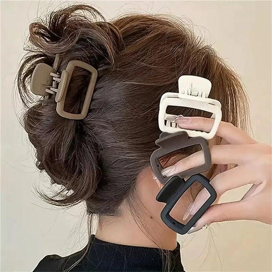 5pcs Women's Square Lightweight Hair Claw Clip Fashionable Elegant Hair Accessory Clip Suitable Hair Styling Makeup