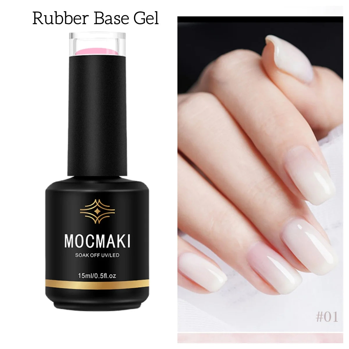 Mocmaki GEL Structure Gel Funny Bunny Rubber Base Gel Nail Polish 15ML Semi Permanent UV Soak Off Milky White Gellak for Manicur