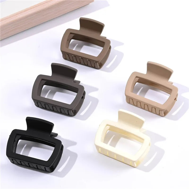 5pcs Women's Square Lightweight Hair Claw Clip Fashionable Elegant Hair Accessory Clip Suitable Hair Styling Makeup
