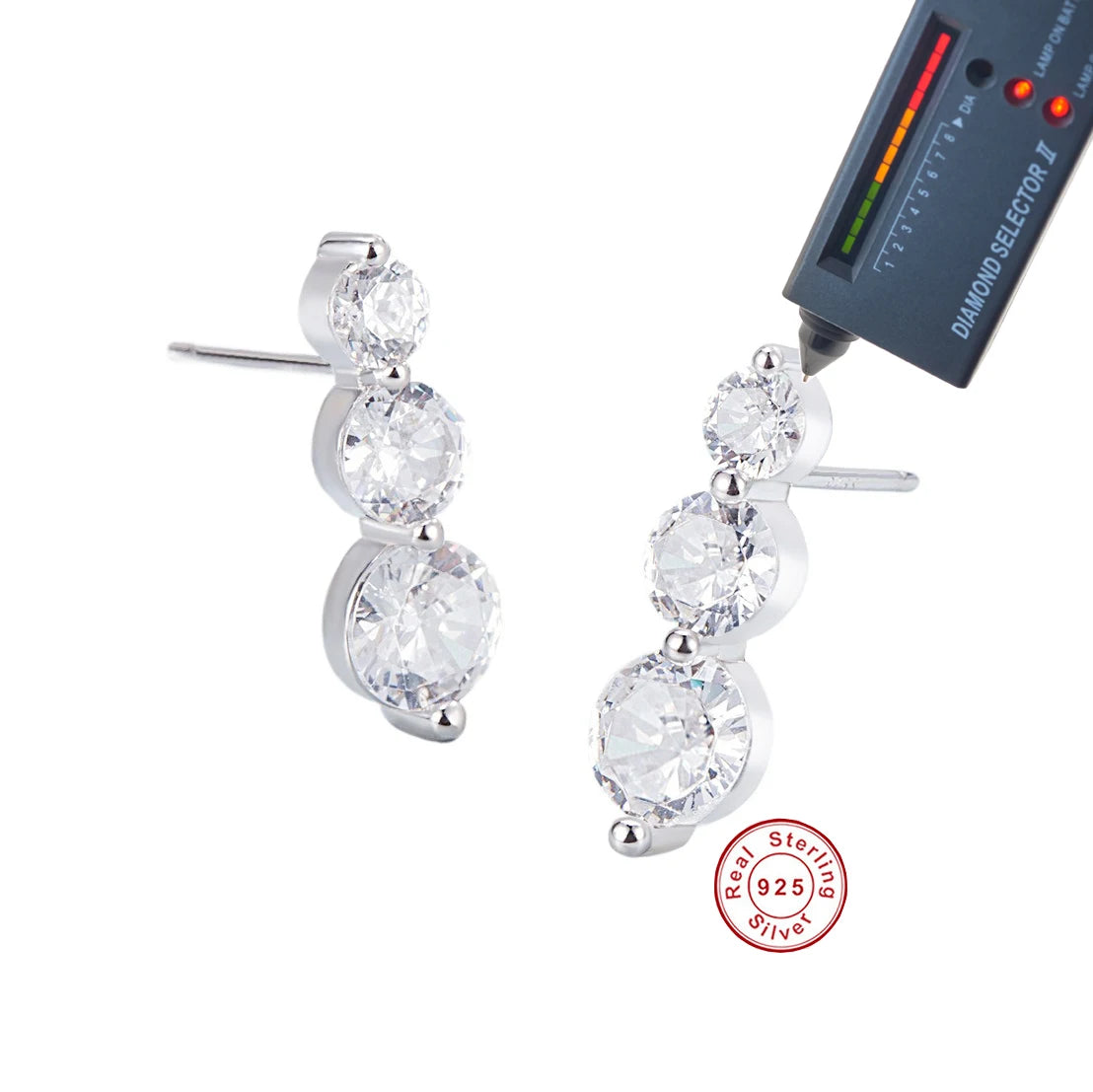 Personalized Minimalist 1.2 Carat Moissanite Digital Stud Earrings for Women Anniversary Engagement Jewelry Wholesale