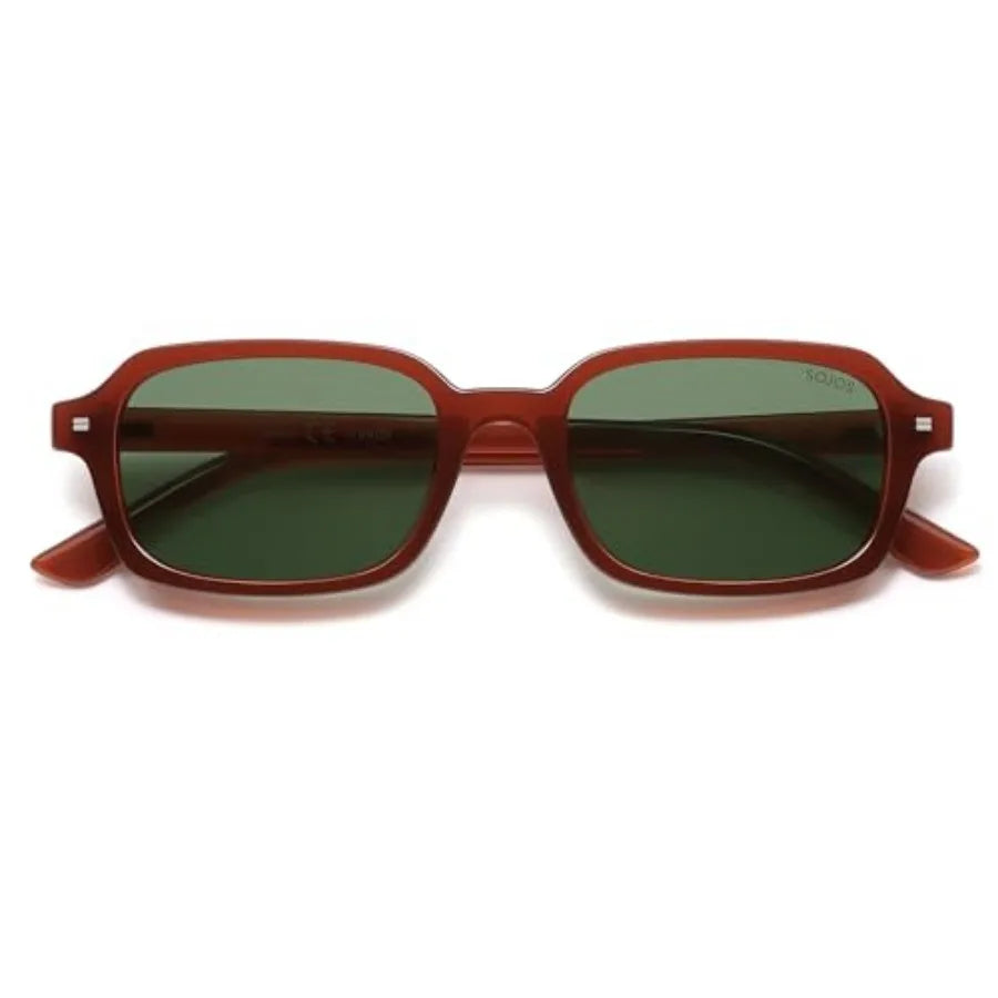 Trendy Rectangle Polarized Sunglasses Womens Mens, Small Retro Fashion Thin Slim Square Sunnies SJ2610