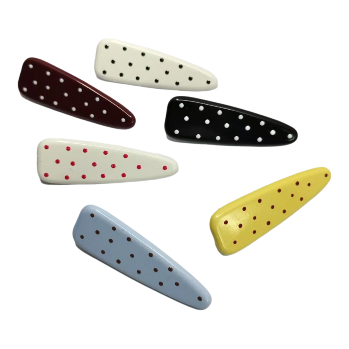 Polka Dot Triangle Hair Clips Women Girls Cute Bangs Side Snap Barrettes Korean Style Fashion Headwear Accessories Hairpins