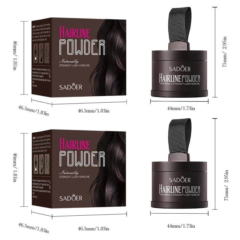 Hairline Shadow Powder Natural Cover Hairline Repair Filling Powder Men And Women Sweatproof Fluffy Hair Makeup Concealer Repair Filling Powder