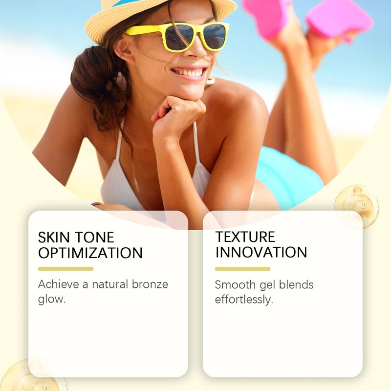 Intensive Tanning Gel Accelerator Bronzing Solarium Sunbeds Summer Long Lasting Repair Moisturizing Face Body Self Tanner Cream
