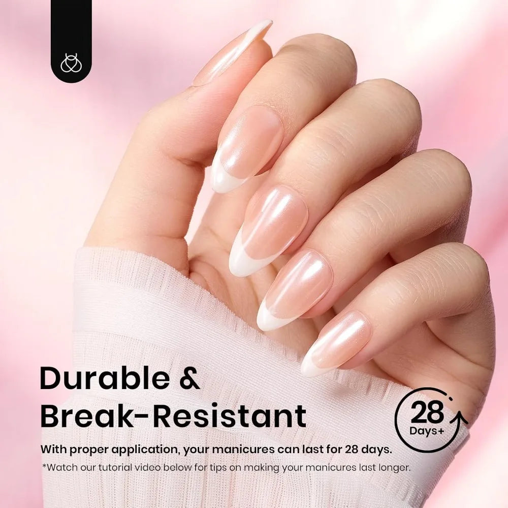 Pre-Etched Short Almond Soft Gel Nail Tips 288pcs Full Cover Acrylic Fake Nails Easy DIY Extension Press On Nails Salon Quality Nail Art Supplies 12 Sizes Gift for Women