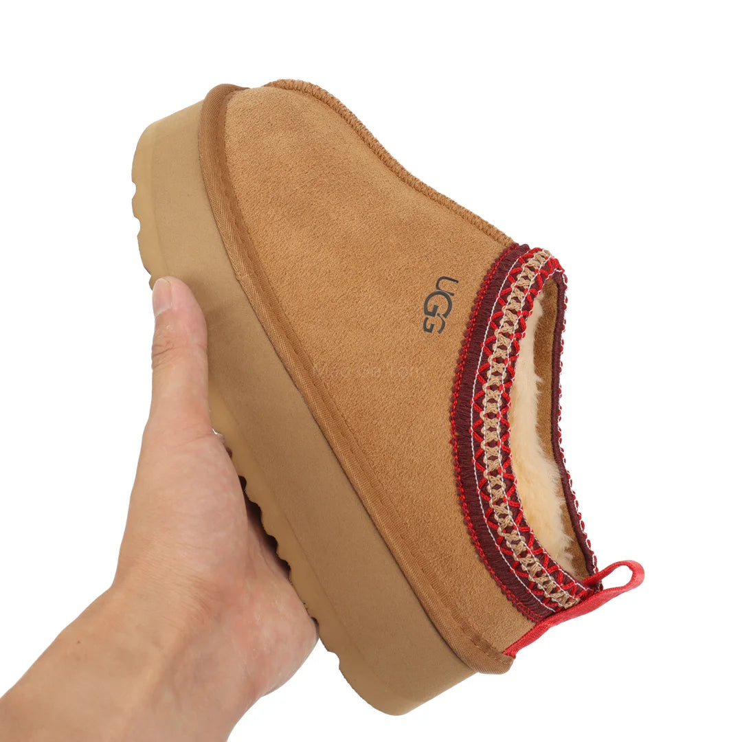 New Thick soled Snow Boots for Women in Winter 2026, Short Style Cashmere Warm Thick soled Heerless Shoes, Wool Half Slippers, Women's Cotton Shoes